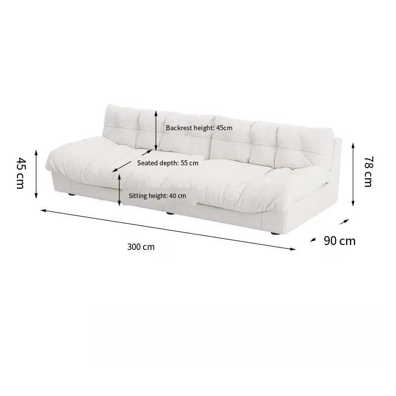 Minimalist Light Luxury Cream Clouds  Straight Comfort Sofa Bed Xxl