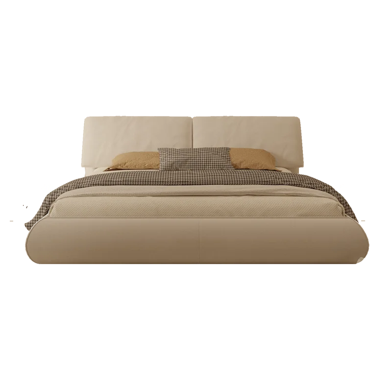 Nordic White Designer Luxury Wood Modern Full Size Sleeping Bed