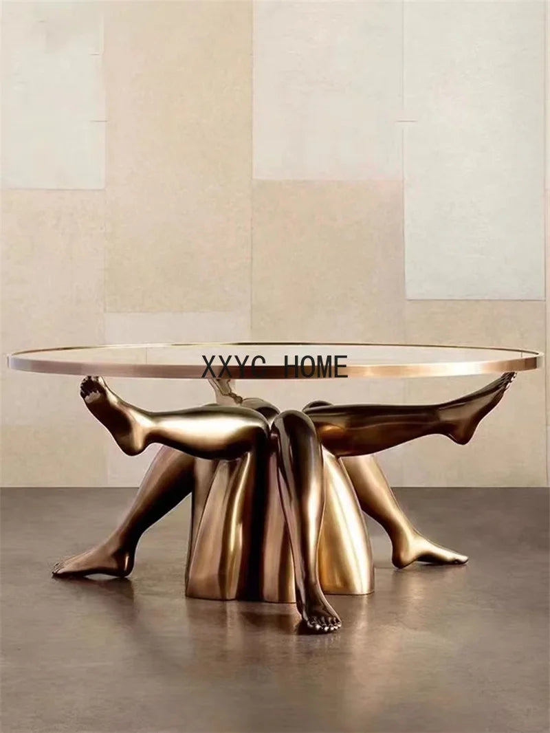 Hotel Room  modern art FRP electroplating beauty personality round table leg