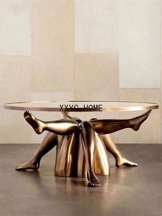 Hotel Room  modern art FRP electroplating beauty personality round table leg