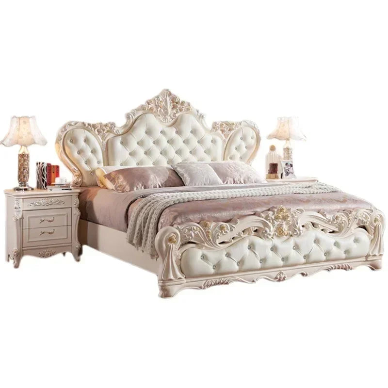 Nordic Modern Luxury Leather, Wood  Master Queen/ King  Bed  Multi-funizone