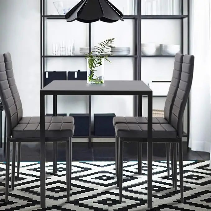 Modern Rectangular Marble Table with 4 Chairs