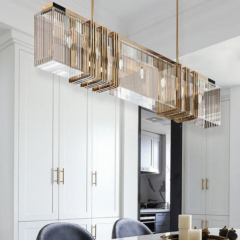Nordic  Crystal Chandelier  Light, Luxury  Simple  Strip Light  Simple Hanging Interior Decoration Lamp