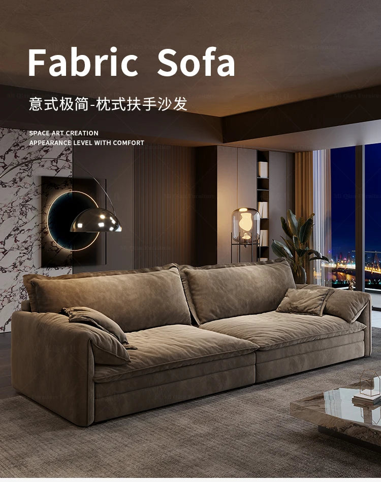 Italian Minimalist Chinese Style Sofas Modern Simple Straight High Quality  Luxury Design