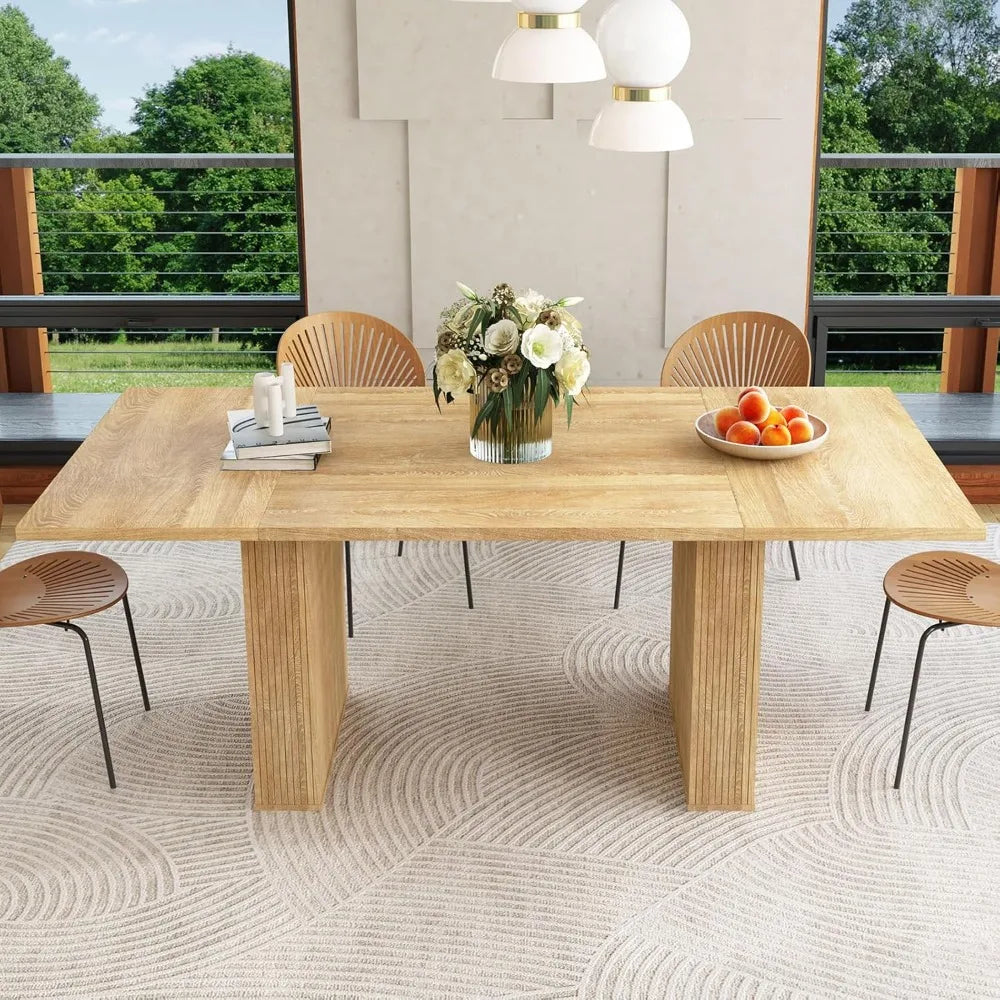 Modern farmhouse rectangular  table that can accommodate 6-10 people