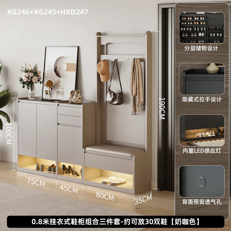 Simplicity Luxury Entryway Modern Designer Organizer Shoe Rack Space Saving Cabinet