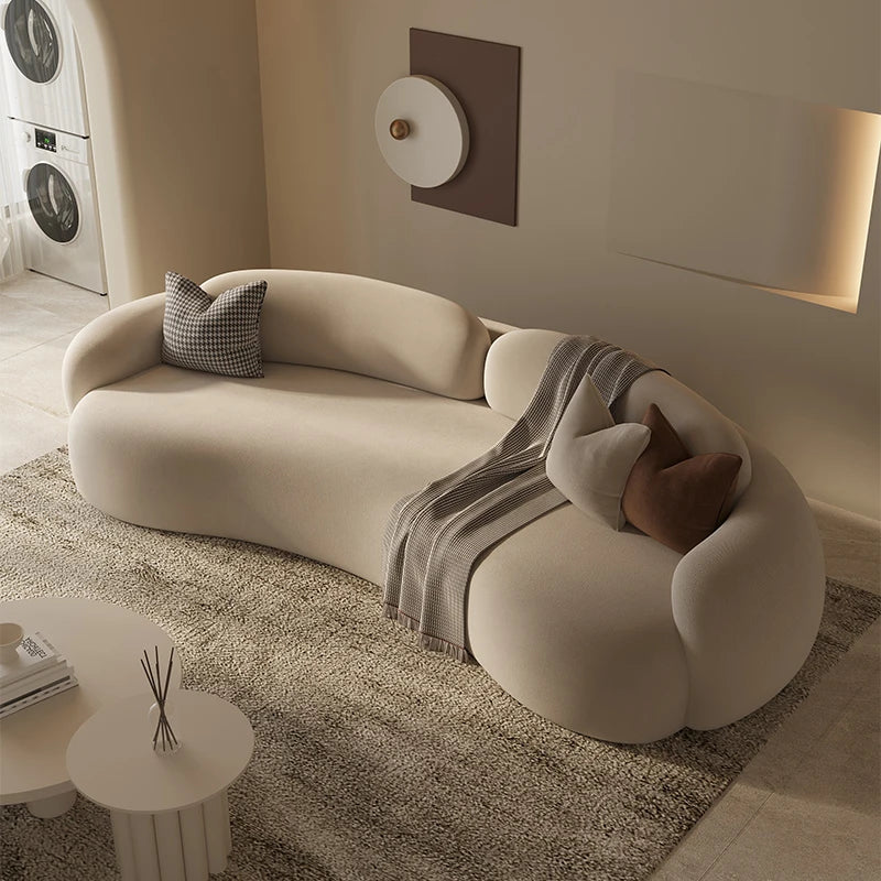 Nordic Armrest Large Filler Sofas,  European Brown Wood ,Floor Salon Sofa , Luxury & Unique Recliner