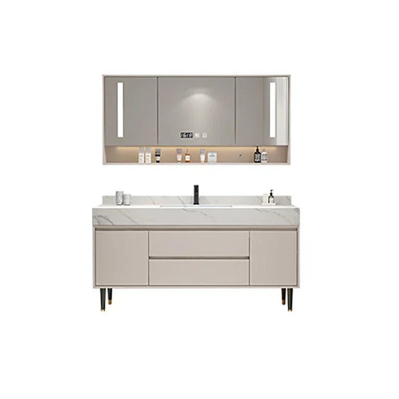 Entrance Make Up Organizer Narrow mirror vanity , washbasin cabinets