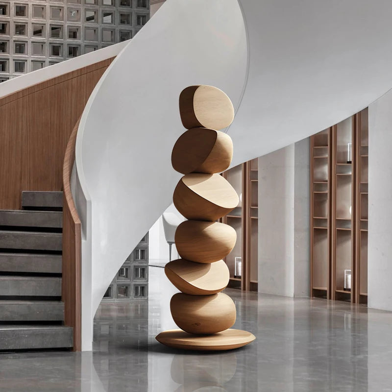**B & B Hotel Entrance  wood art sculpture, floor-to-ceiling ornaments, wood carving decorations