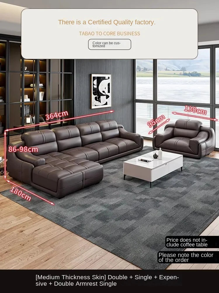 Nordic Modern Reclining Designer Large Wood  Brown Armrest design full set sofas