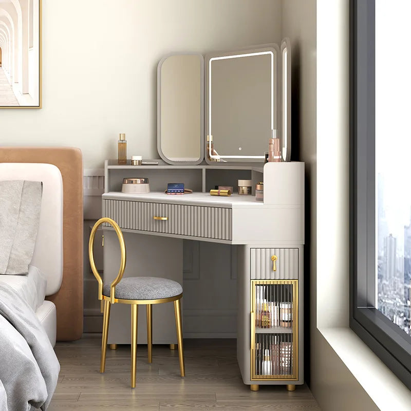 Luxury Solid Wood Dressing & Makeup Tables Modern Triangle Storage Combination Locker