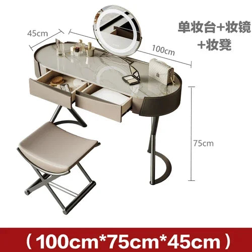 Italian Luxury Modern light Dressing with Mirror, organizer and stool



















l