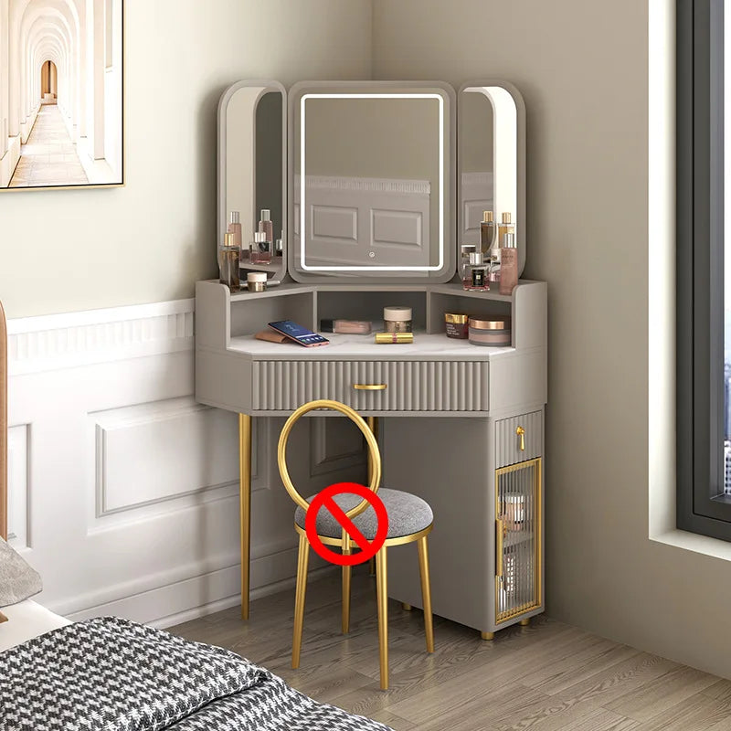 Luxury Solid Wood Dressing & Makeup Tables Modern Triangle Storage Combination Locker