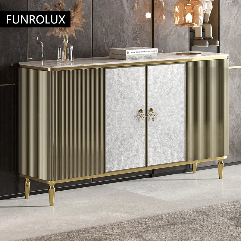 Entryway Cabinet Light Luxury  Sideboard High-End Rock Slab  Storage Cabinet