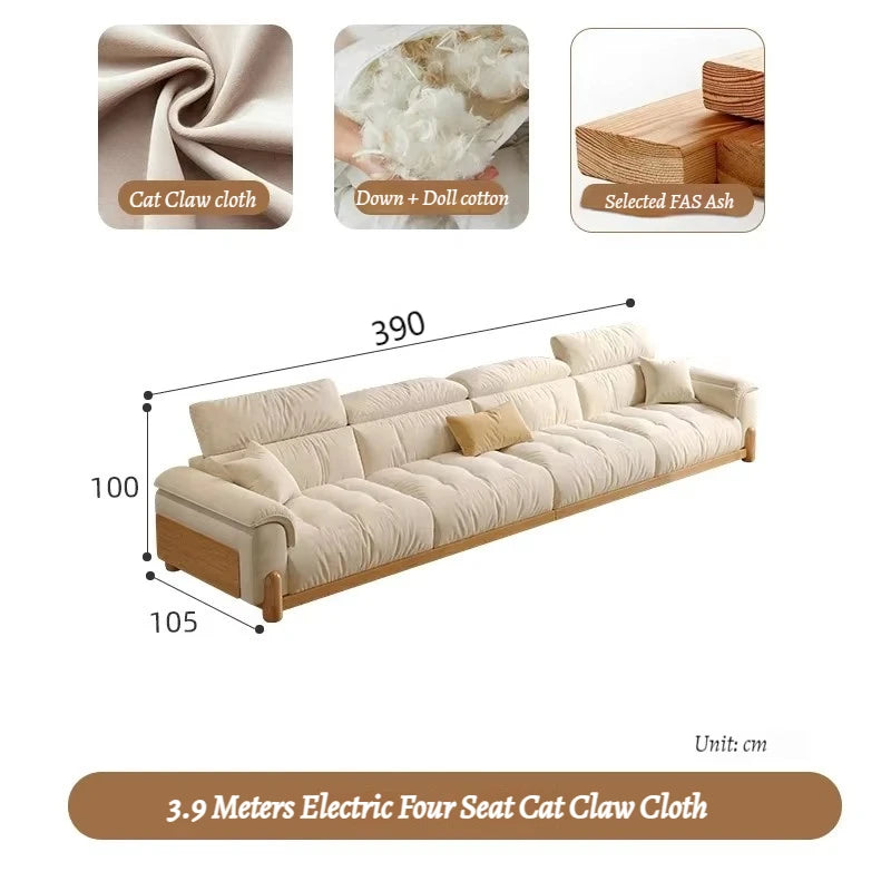 Japanese New Lazy  Simple Square Electric Designer Puffs Modern Solid Wood  Couches