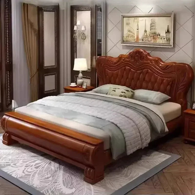 Nordic Elegant Double Platform Bed. Pretty Unique, King Size Wood Frame Bed Sets, Luxury Modern Queen Size




























woof