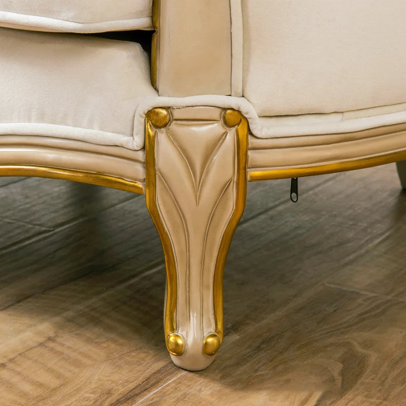 European style French sofa,  solid wood carved fabric arc 123 combo design