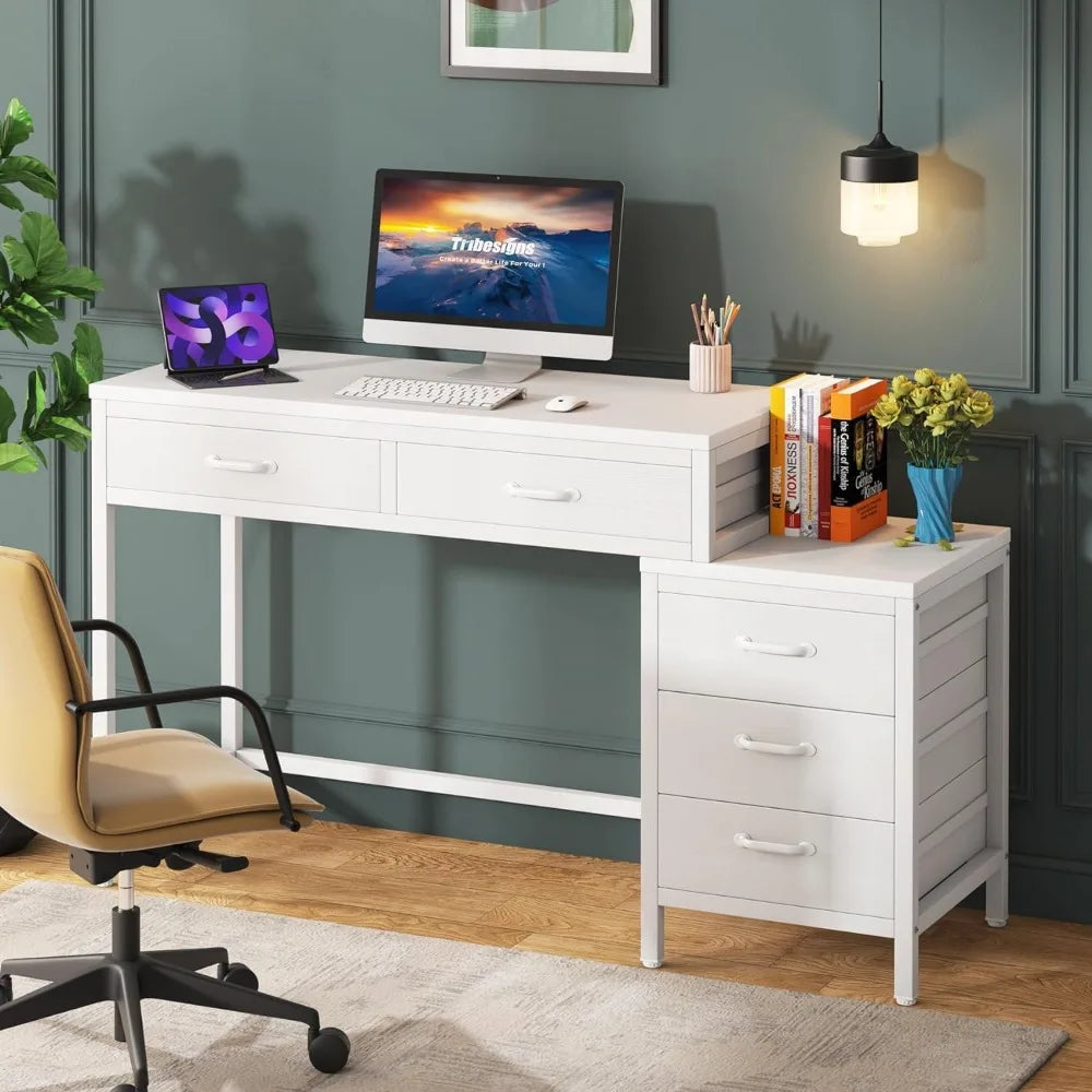 Computer Desk with Stand, Industrial PC Desk