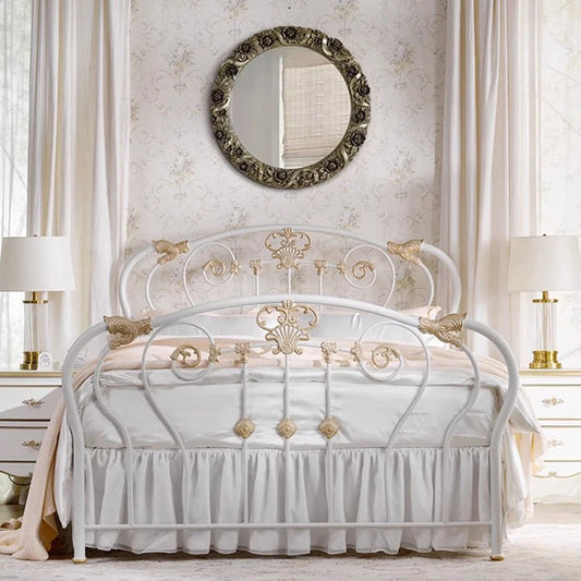 Nordic White Metal Master, Simple European Style Girl  Bed Frames