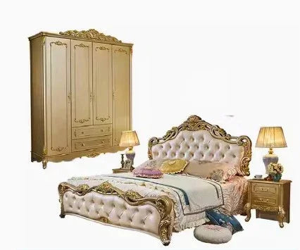 Nordic Letti E Mobile Wooden Large Princess Master Double Villa High Luxury Sleeping  set