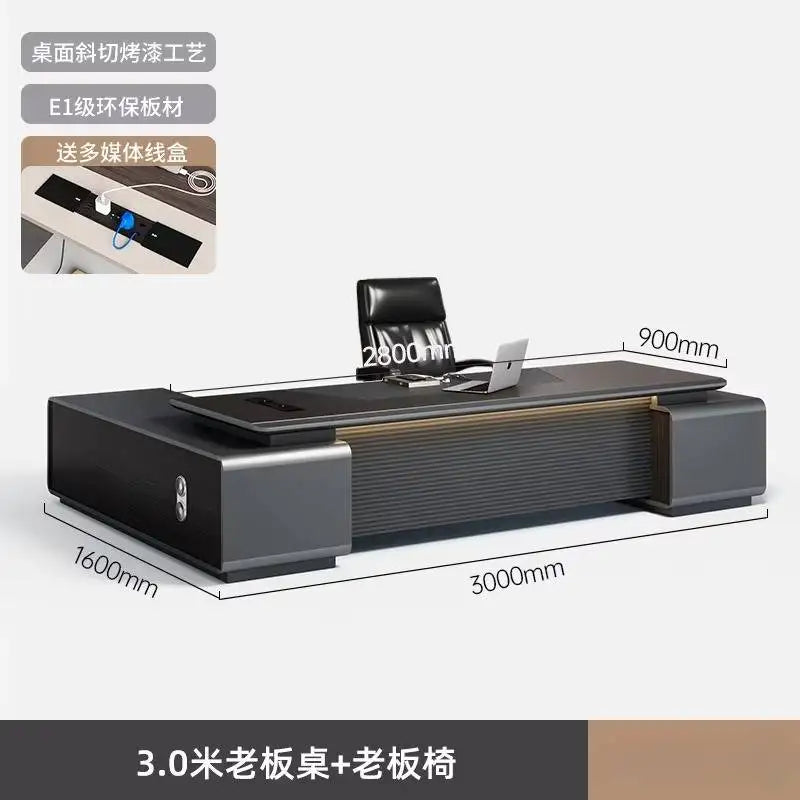 Executive Wooden   Large Wide Base Gaming  Computer Table Cabinet