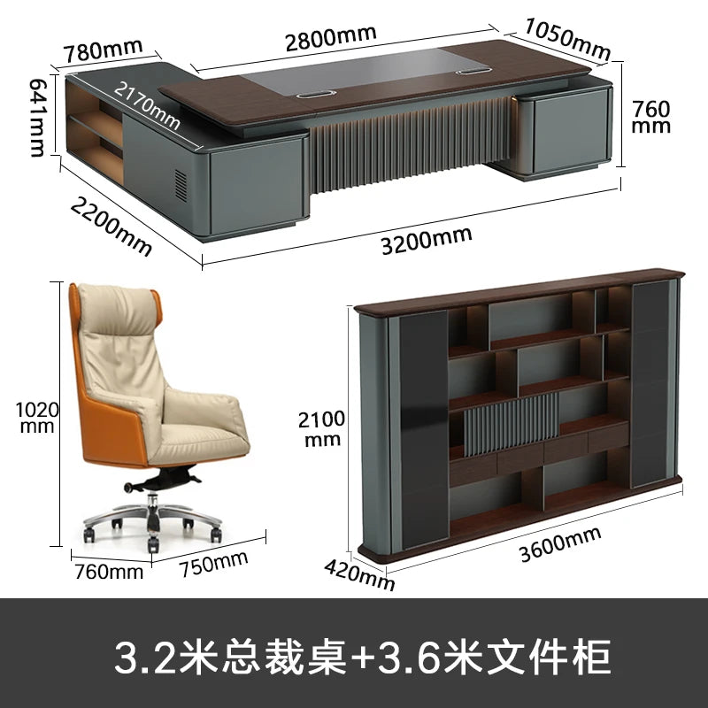 President High Quality Light, luxury Filing Cabinet, Boss wooden corner work table