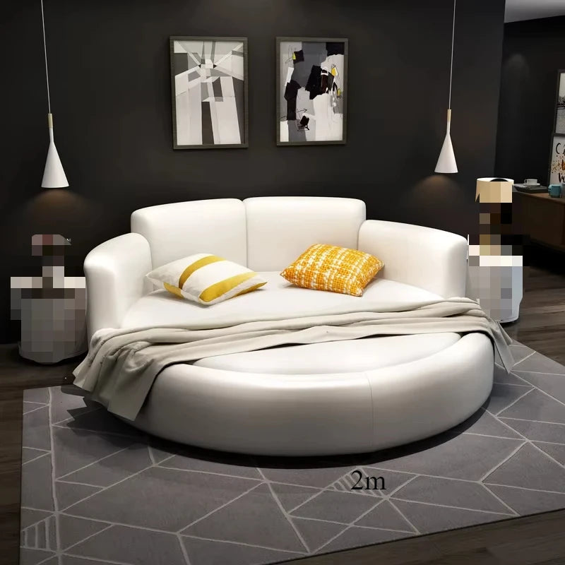 Minimalist European Master Large Modern Fabric Princess Double Bed