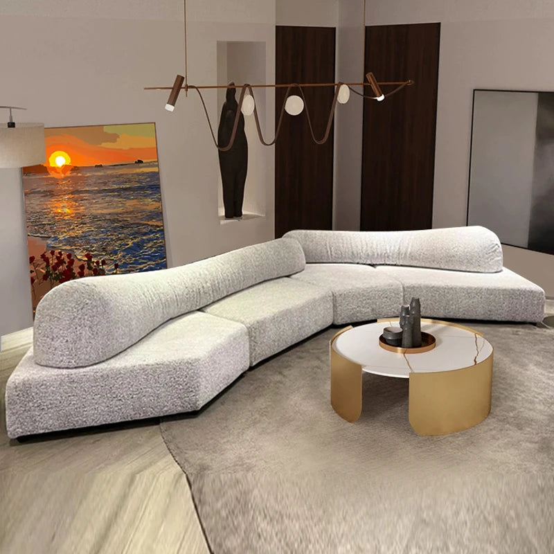 Nordic Apartment Luxury  Simple White modern Designer Sofas, Lazy Floor Loveseat
