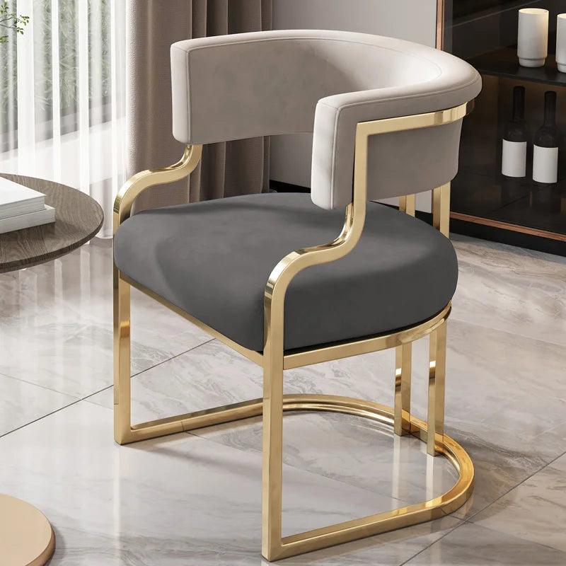 Nordic Banquet Chairs Metal Legs White And Gold Unique Relax Lounge chairs