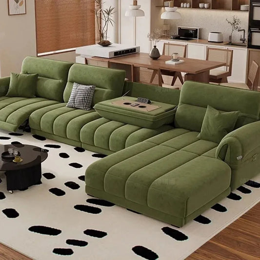 Nordic Modern Green European  Sofa Design Extendable Floor Recliner  Sofas