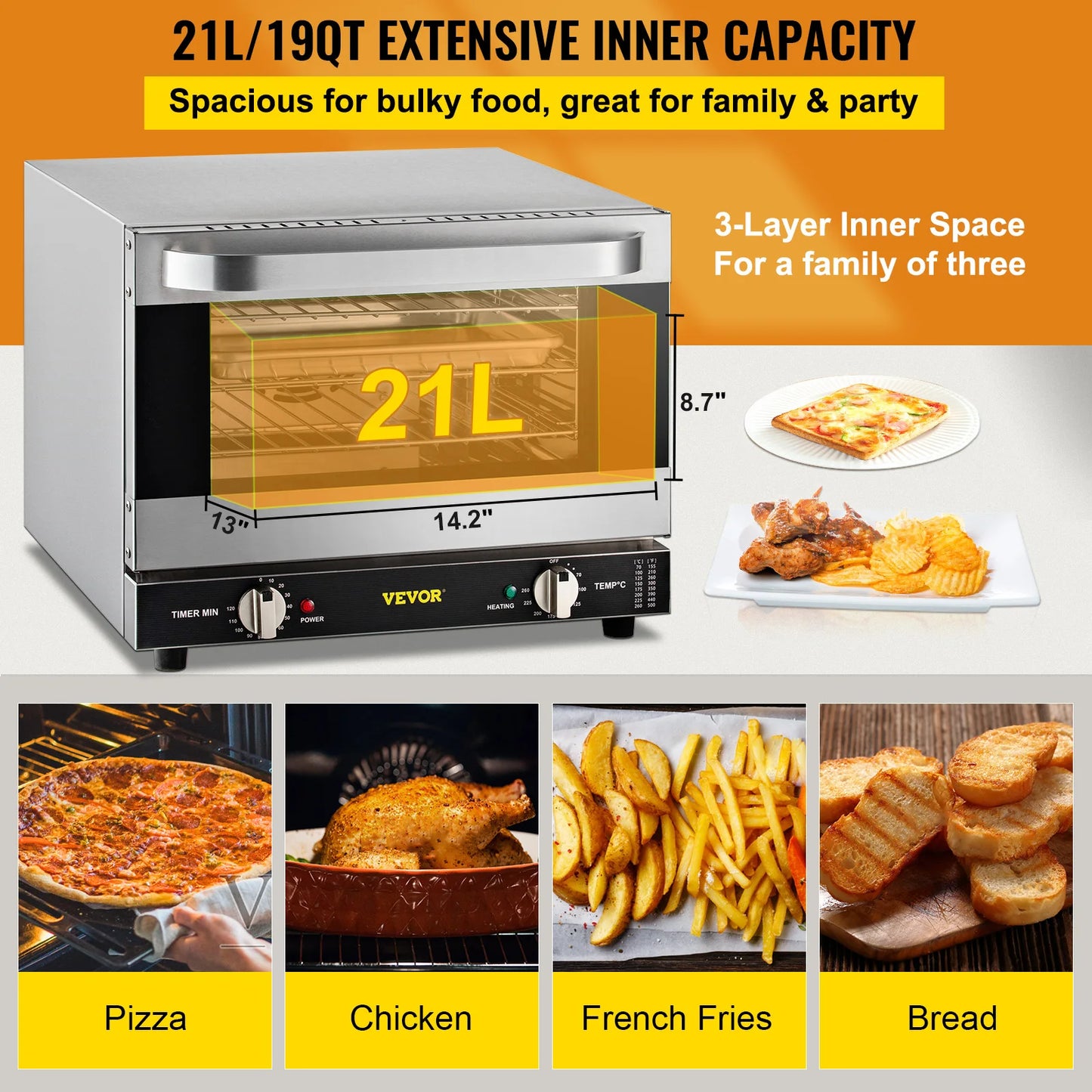 Electric Convection Oven Pizza, Toaster