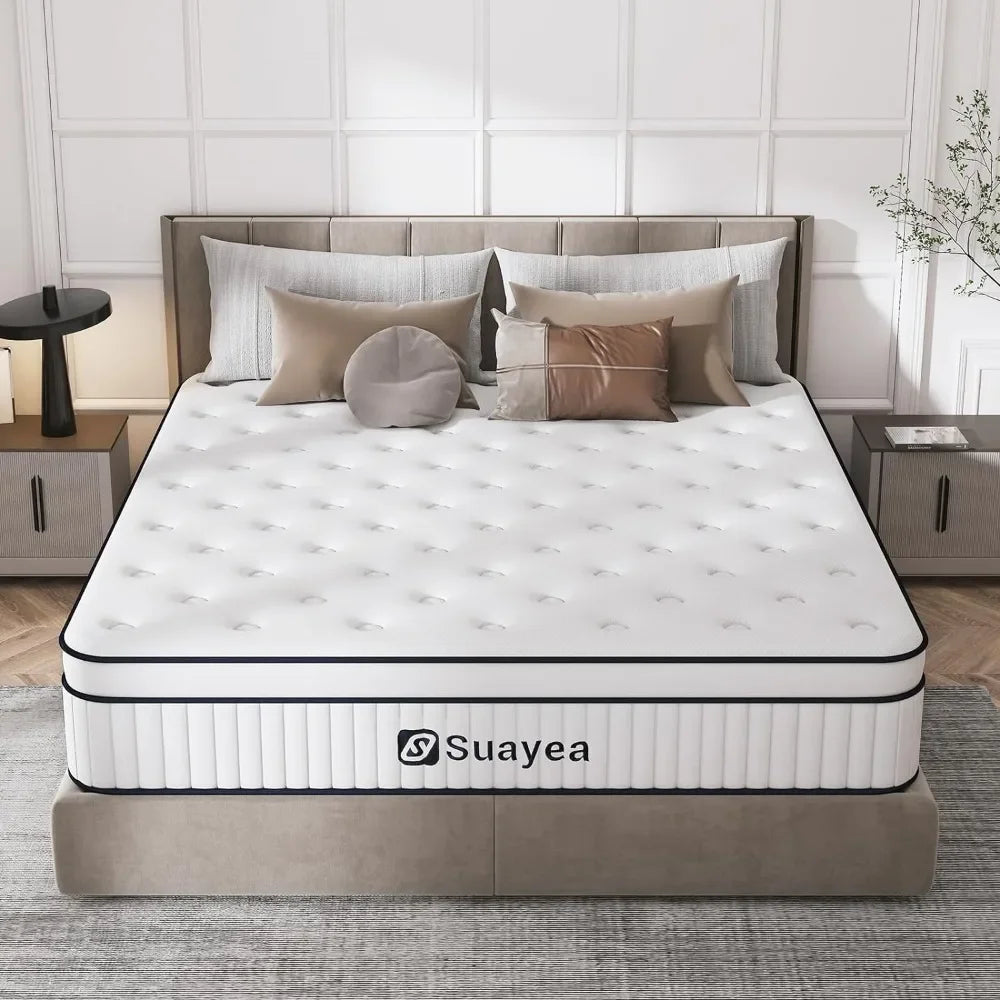 10 Inch King Size Mattress , Ultimate Motion Isolation,, Strength Hybrid