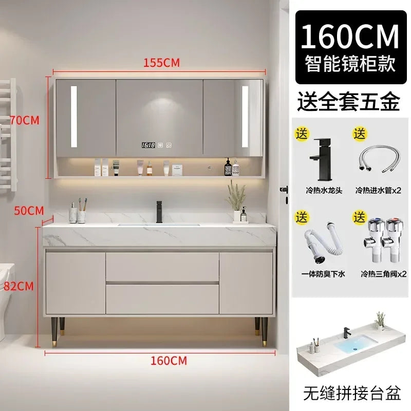 Entrance Make Up Organizer Narrow mirror vanity , washbasin cabinets