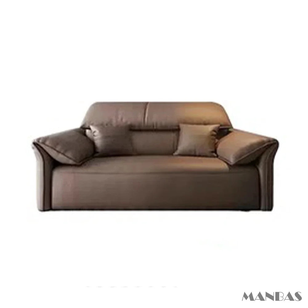 Genuine Leather Sofa  Electric Convertible Recliner – Modern Sectional  Couch with Adjustable Seats and Chaise Lounge