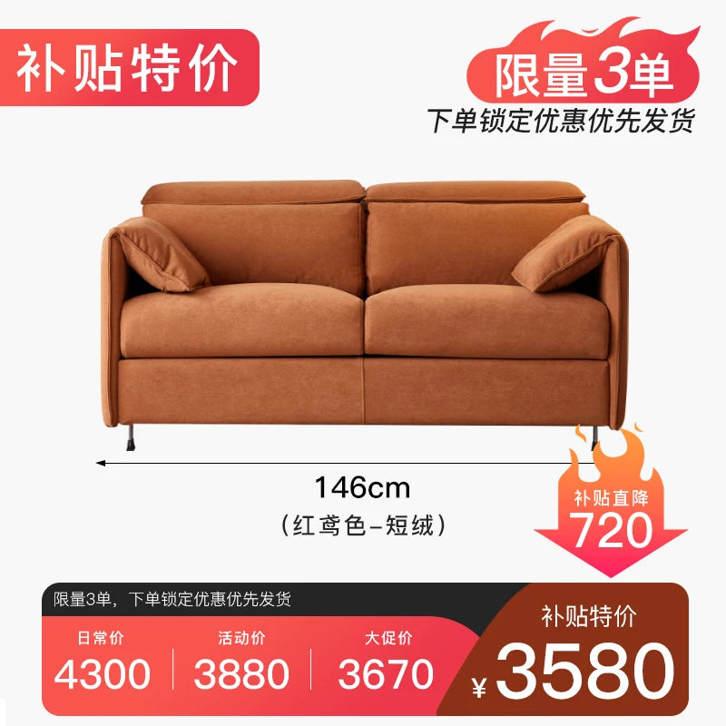 Nordic Italian Designer Modern Small Sleeper Sofa, foldable , convertible couch