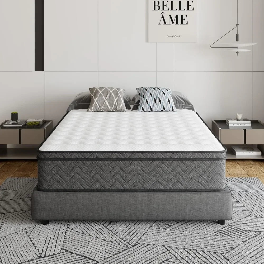 Queen , 10 Inch Innerspring Hybrid Mattress,,for Motion Isolation & Cool Sleep
