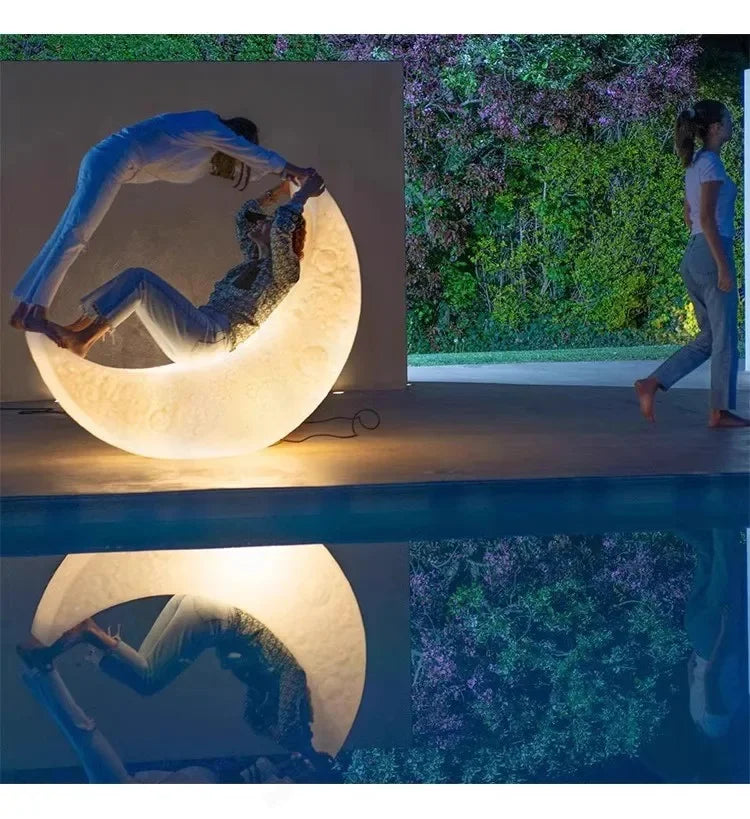 Nordic Creative  Romantic Design Lounge chair, atmospheric Decoration Crescent. Moon Floor Lamp