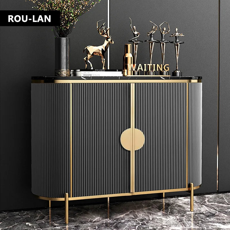 Light Luxury Entrance Storage Cabinet Side Table Simple Living Room  Shoe Cabinet Entry Marble Dining Sideboard