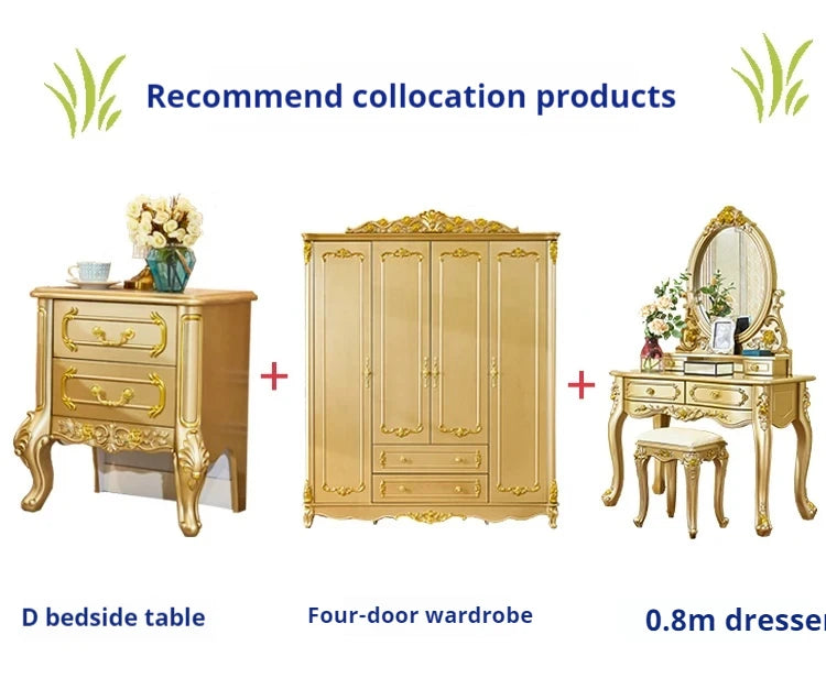 Nordic Letti E Mobile Wooden Large Princess Master Double Villa High Luxury Sleeping  set