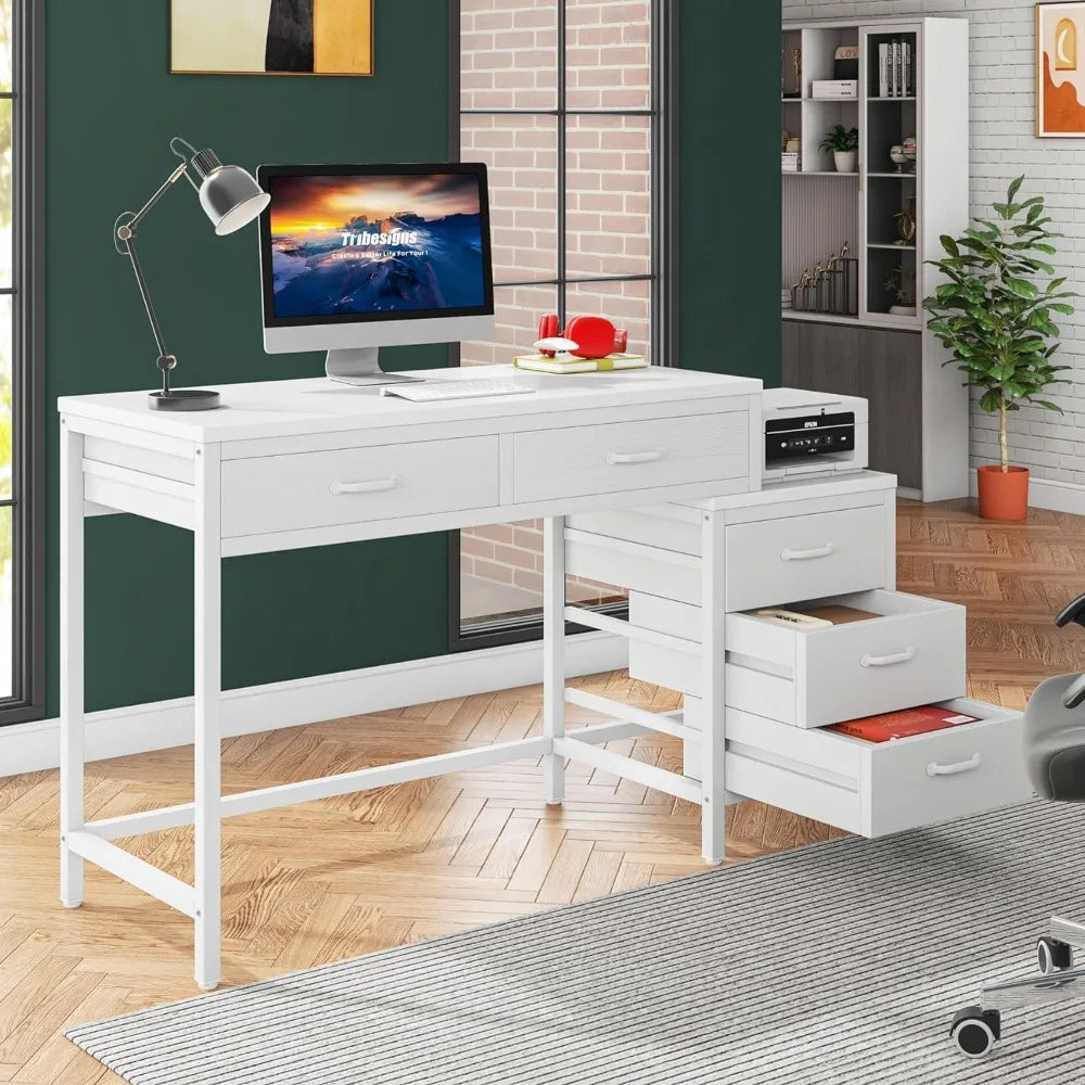 Computer Desk with Stand, Industrial PC Desk