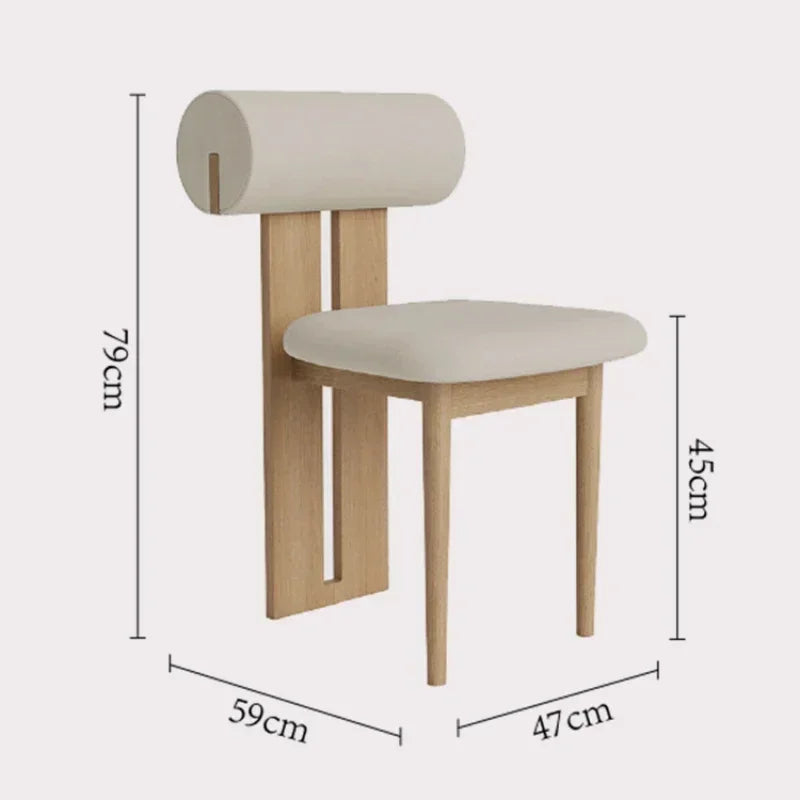 Nordic Vintage Makeup Chairs Casual Wood w/ backrest