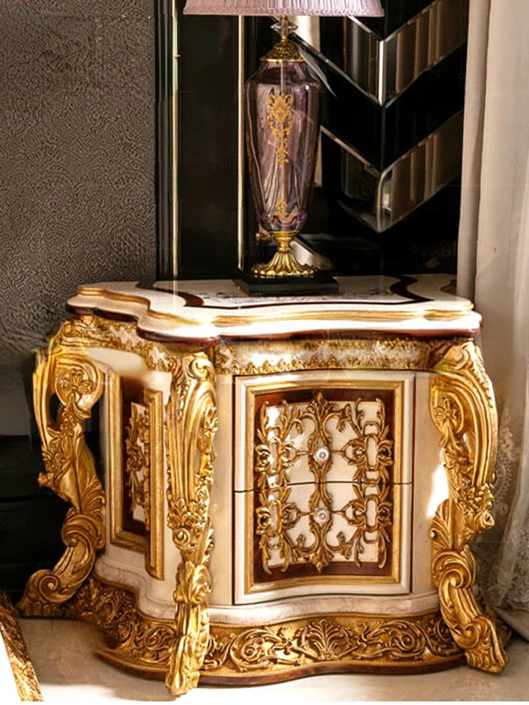 French style palace Customized solid wood carved double bed  high-end, grand, beautiful, European style light luxury