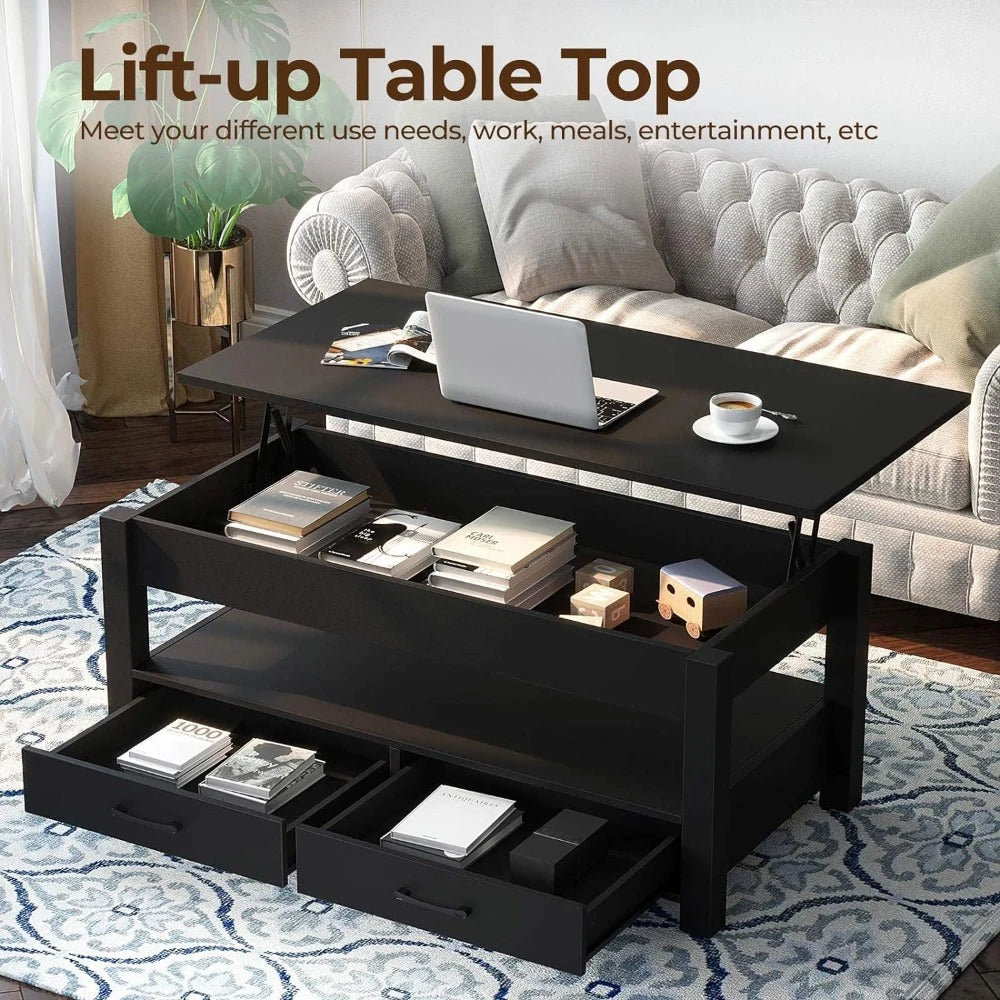 Wooden Lift Top Coffee Table ,Drawers,