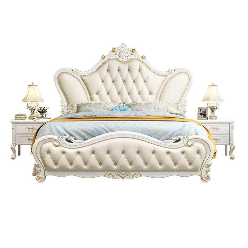 Modern Luxury Design King Size Italian Bed Frame w. Aesthetic Storage