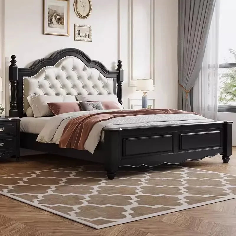 Nordic  Modern King Size Wooden Bed Frame, luxury unique