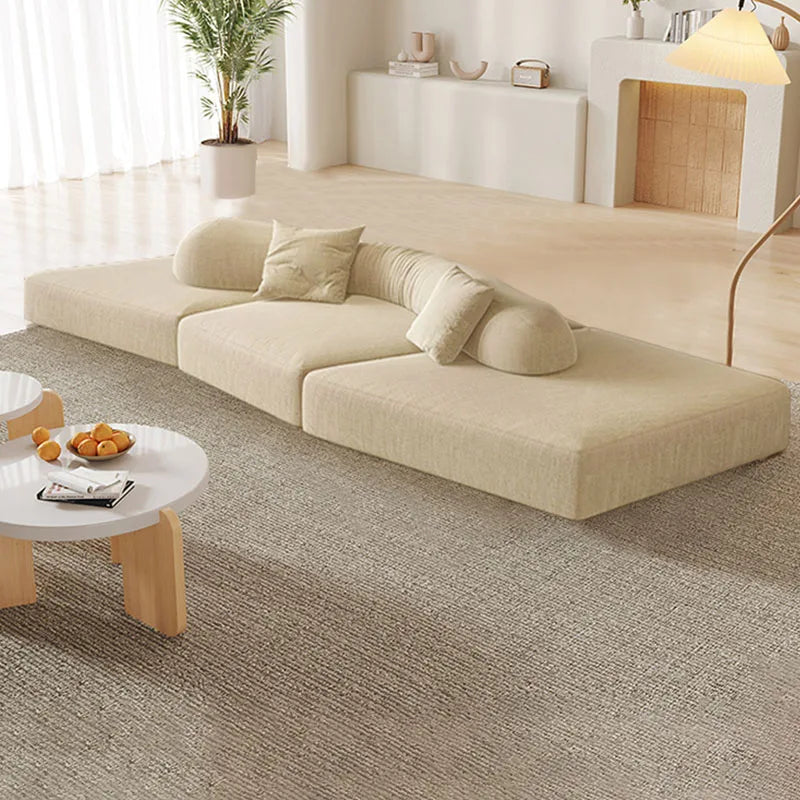 Nordic Apartment Luxury  Simple White modern Designer Sofas, Lazy Floor Loveseat