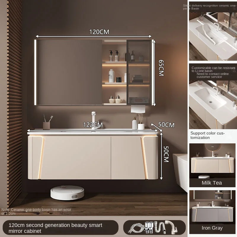 Ceramic Cabinet Combination Rounded Integrated Washbasin Face Master Cabinets