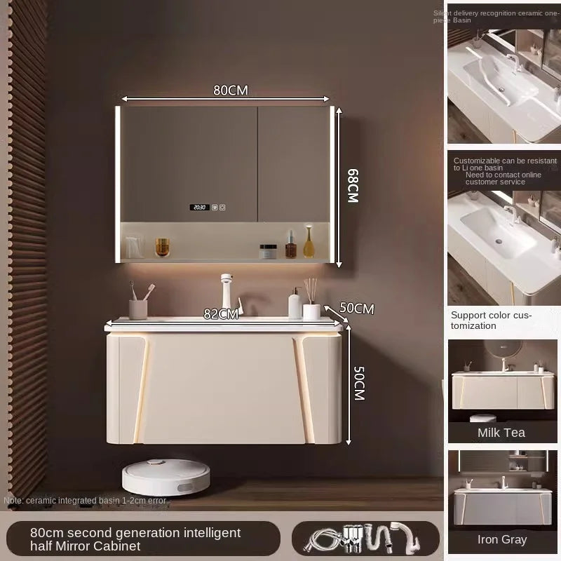 Ceramic Cabinet Combination Rounded Integrated Washbasin Face Master Cabinets