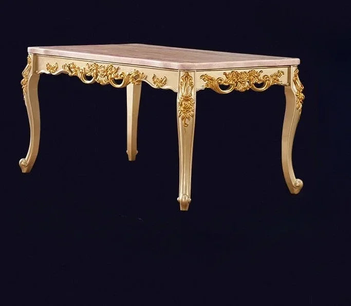 European Gold Vintage Wooden Design Luxury Rectangular Space Saving Table