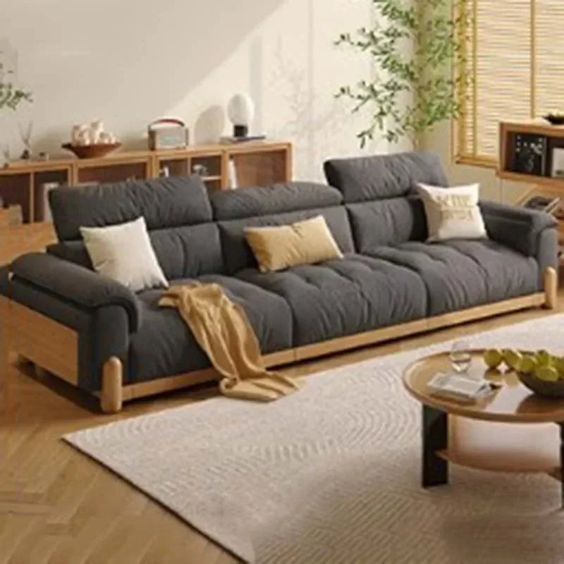 Japanese New Lazy  Simple Square Electric Designer Puffs Modern Solid Wood  Couches